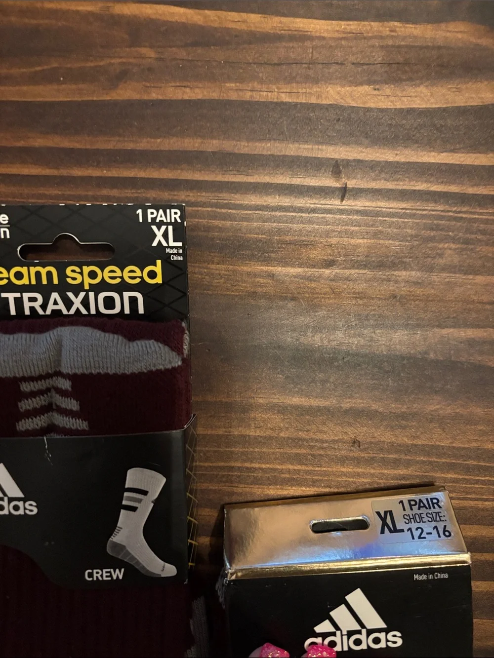 Adidas crew and menace crew xl 12 -16 maroon socks new men’s